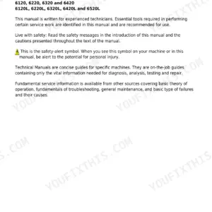 John Deere 6120, 6520L Diagnosis and Tests Service Manual - Page 1