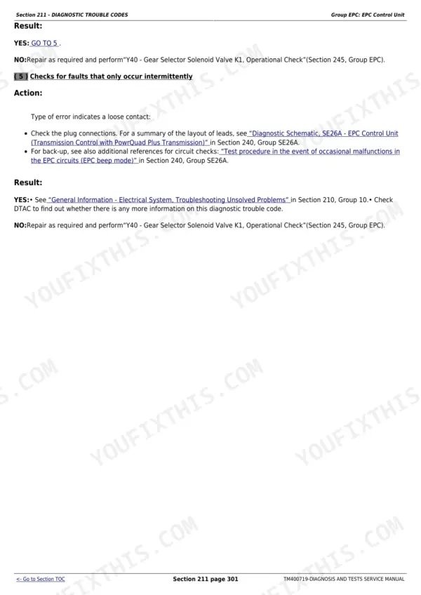 John Deere 6230 diagnostic - Section 211 - DIAGNOSTIC TROUBLE CODES