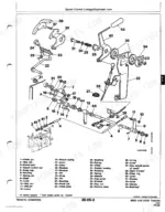 john-deere-6800-6900-tractors-technical-manual-tm4516-exploded-view-75.webp John Deere 6800, 6900 exploded view diagram of the speed control linkage components and parts list.