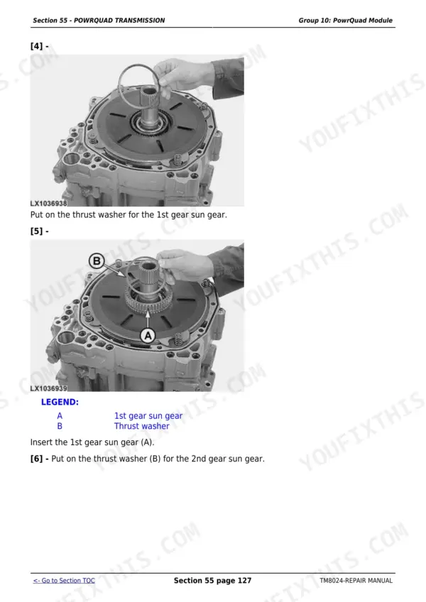 John Deere 6830 repair - Section 55 - POWRQUAD TRANSMISSION