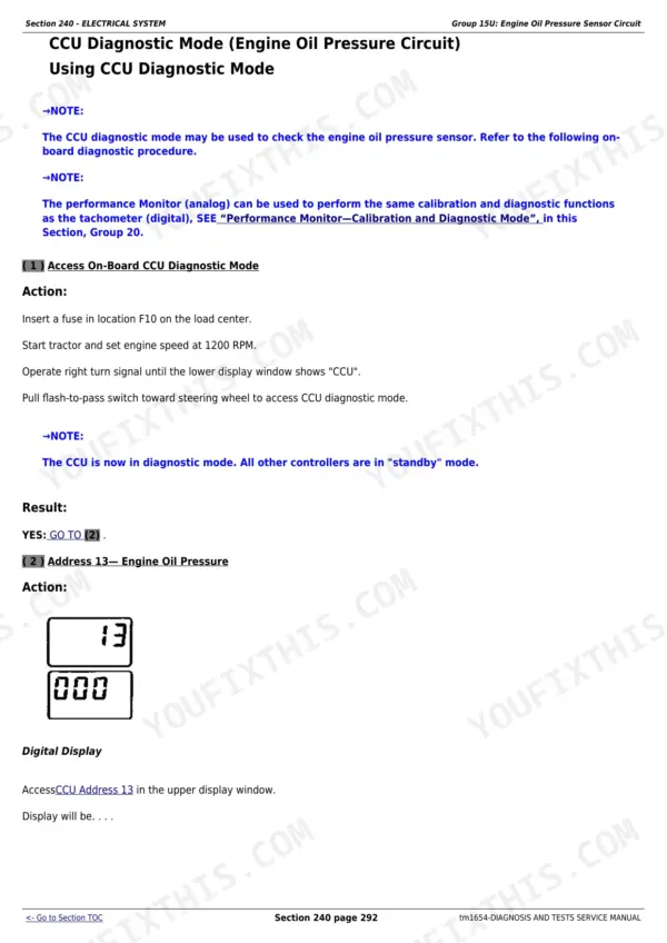 John Deere 7210 operation and test - Section 240 - ELECTRICAL SYSTEM