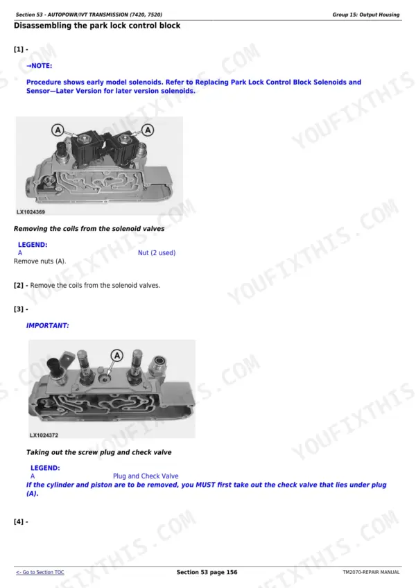 John Deere 7220 repair - Section 53 - AUTOPOWR/IVT TRANSMISSION (7420, 7520)