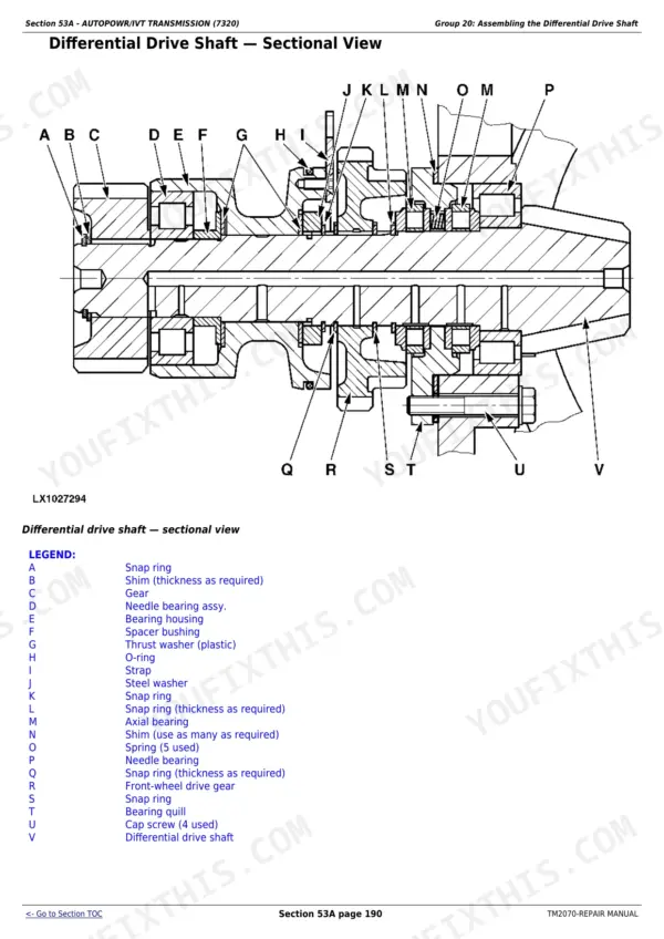 John Deere 7220 repair - Section 53A - AUTOPOWR/IVT TRANSMISSION (7320)