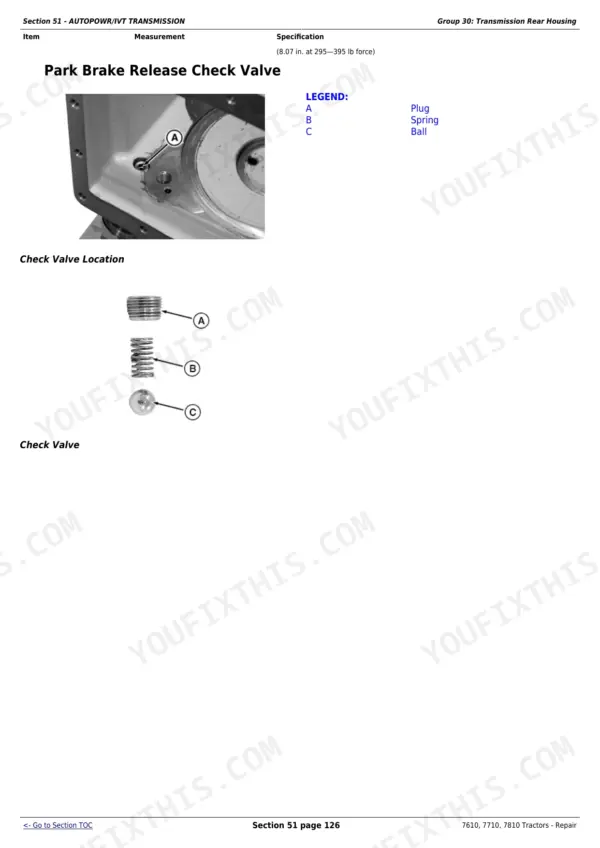 John Deere 7610 repair - Section 51 - AUTOPOWR/IVT TRANSMISSION