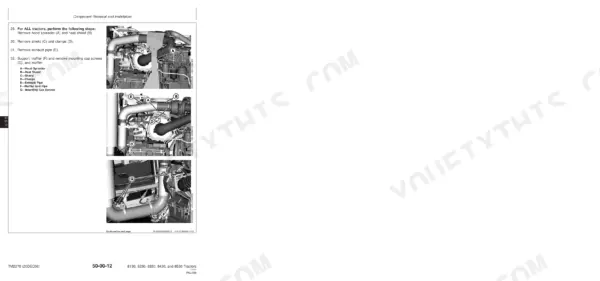John Deere 8130 repair - Component Removal and Installation