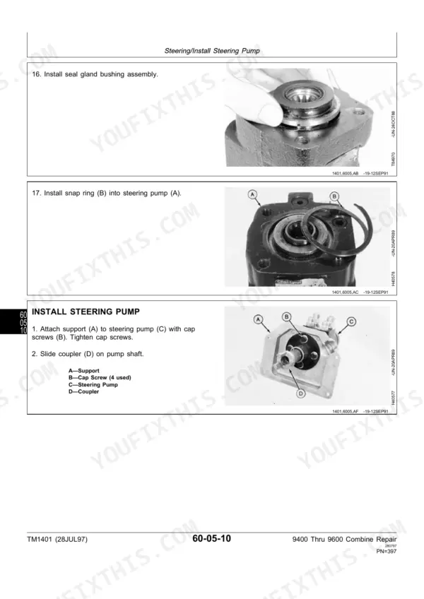 John Deere 9400 repair