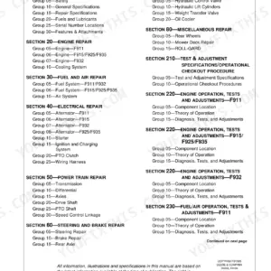 John Deere F911, F915, F925, F932, F935 Repair - Page 1