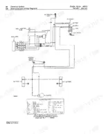 john-deere-jd570-jd570a-motor-grader-technical-manual-tm-1001-wiring-136.webp John Deere JD570, JD570A electrical wiring diagram for starting and charging circuits with color code table.