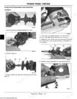 john-deere-sst15-sst16-sst18-spin-steer-lawn-tractor-technical-manual-tm1908-may02-exploded-view-228.webp John Deere SST15, SST16, SST18 power train propel unit disassembly and assembly procedure steps and component photos.