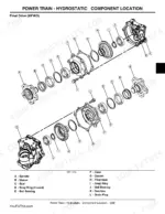 john-deere-x495-x595-lawn-and-garden-tractors-technical-manual-tm2024-exploded-view-213.webp John Deere X495, X595, X595 4WD DIESEL exploded view diagram of the MFWD final drive powertrain components.