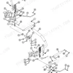 John Deere Z425, Z435, Z445, Z465 EZtrak Mower exploded view diagram of steering control components and linkages.