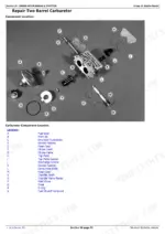 john-deere-z525e-to-z540r-ztrak-mowers-technical-manual-tm140419-exploded-view-56.webp John Deere Z525E, Z535M, Z540M, Z535R, Z540R, Z500 Series, 48A, 54A, 62C, 48HC, 54HC, 60HC exploded view of two-barrel carburetor.