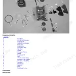 John Deere Z625, Z645, Z655, Z665 exploded view diagram of two barrel carburetor components and location legend.