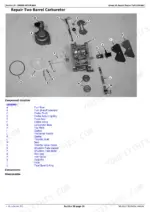 John Deere Z625, Z645, Z655, Z665 exploded view diagram of two barrel carburetor components and location legend.
