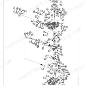 John Deere Z910A, Z920A, Z925A, Z925A EFI, Z930A, Z950A, Z960A, Z970A exploded view diagram of transaxle components.