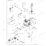 Kawasaki BRUTE FORCE 750 4x4i, KVF 750 4x4 fuel system exploded view diagram showing throttle bodies and cables.