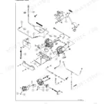 Kawasaki Teryx 750 4x4 fuel system exploded view diagram showing throttle bodies, cables, and linkage components.