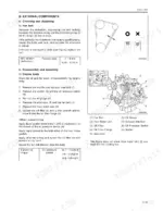 Kioti DK35-EU, DK40-EU, DK450L-EU engine fan belt adjustment, disassembly, and oil pressure switch torque specs.