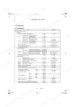 kobelco-sk17sr-5-mini-excavator-shop-manual-s5pu0023e01-specs-23.webp Kobelco SK17SR-5 technical data table showing machine dimensions, travel performance, and work performance specifications.