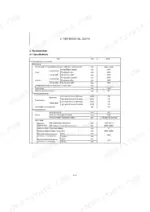 kobelco-sk26-pfd1-mini-excavator-shop-manual-s5pfd101e-specs-24.webp Kobelco SK26 PFD1 technical data table showing machine dimensions, travel speed, bucket specs, and work range performance.