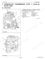 Kubota B1410...M125X hydrostatic transmission type 1 structure diagram showing pump, motor, and valve components.