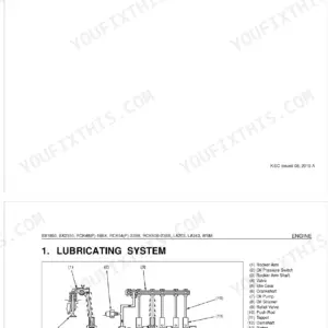 Kubota BX1850, BX2350, RCK48-18BX, RCK54-23BX, RCK60B-23BX, RCK48P-18BX, RCK54P-23BX, LA203, LA243 engine lubricating system diagram