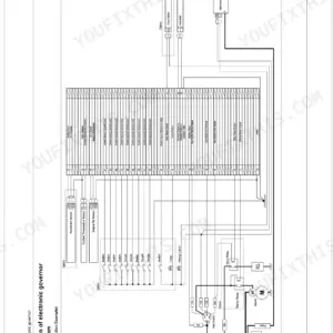 Kubota EGV01, EGV06, EGV08, EGV09 electronic governor wiring diagram showing ECU pinout connections and engine sensors.