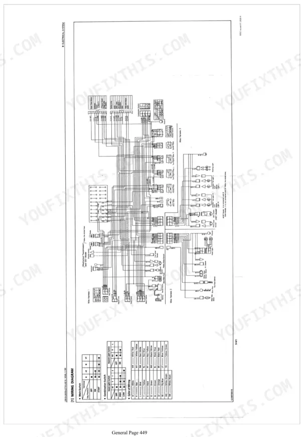 Kubota L3010, L3410, L3710, L4310 electrical system wiring diagram showing harness connections and switch logic.