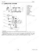 Kubota L3200 engine lubricating system diagram showing oil pump, filter, crankshaft, and rocker arm components.