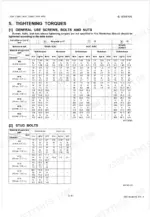 Kubota L3240, L3540, L4240, L5240, L5740 torque specification tables for general use screws, bolts, nuts, and stud bolts.