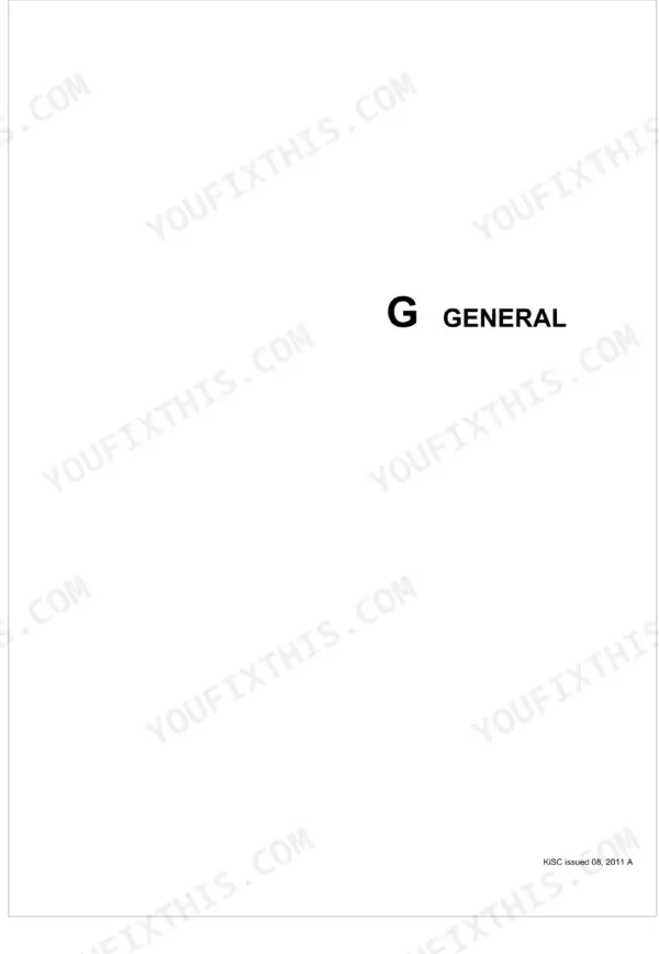 Kubota L3240, L3540, L4240, L5240, L5740 service manual section divider page for General information.