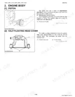 kubota-l3560-to-l6060-tractor-workshop-manual-9y111-08242-exploded-view-117.webp Kubota L3560, L4060, L4760, L5060, L5460, L6060 engine diagrams showing piston molybdenum coating and half-floating head cover.