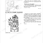 Kubota L4300 engine body manual showing piston installation and built-in dynamic balancer component diagrams.