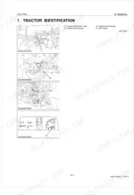 Kubota L4400 tractor identification diagrams showing serial number, engine plate, and hour meter locations.
