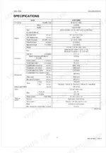 Kubota L4400 technical specifications table including engine, dimensions, capacities, and traveling system data.