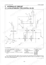Kubota LA1954AU, LA2254AU hydraulic circuit diagram for the standard type control valve and loader components.