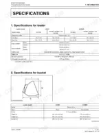 Kubota LA344, LA344S loader and bucket technical specifications table including cylinder bore, stroke, and dimensions.