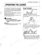 Kubota LA514, LA724, LA854 loader operating instructions, bucket filling techniques, and safety procedures.