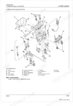 Kubota LM2605 front loader exploded view diagram showing valve assembly, connection kit, spool, and relief valve components.