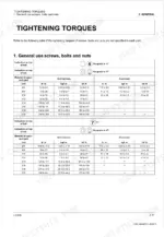 Kubota LM2605 general tightening torque specifications table for 4T and 7T grade screws, bolts, and nuts in Nm, kgf m, and lbf ft.