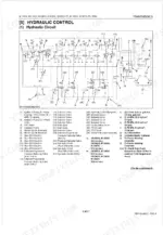 Kubota M100GX, M110GX, M126GX, M128GX, M128GX-FS, M135GX, M135GX-FS transmission hydraulic circuit diagram and component list.