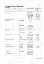 Kubota M100GX, M110GX, M126GX, M128GX, M128GX-FS, M135GX, M135GX-FS engine body servicing specifications table for valves and cylinder head.