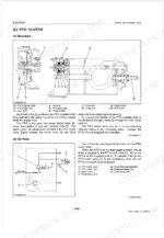 Kubota M4900, M5700, M5700HD PTO clutch structure diagram and hydraulic oil flow schematic for service manual.
