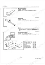 Kubota M4900, M5700, M5700HD manual page showing special service tools: rear axle nut wrench, radiator tester, and AC service tools.