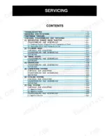 Kubota M4900, M5700 Servicing section table of contents for engine, cooling, lubricating, and fuel systems.