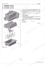 kubota-m6040-m7040-tractor-workshop-manual-9y021-13896-exploded-view-110.webp Kubota M6040, M7040 exploded view of engine cylinder block, ladder frame crankcase, and oil pan assembly.