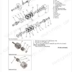 Kubota M7040SUHD exploded view diagram and disassembly procedure for the transmission shuttle clutch assembly.