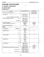 Kubota M7580, M8580, M9580 engine servicing specifications table for cylinder head and valve clearances.