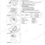 Kubota M8200DNB, M8200SDNB, M8200SDNBC transmission shuttle case assembly disassembly and torque specs table.