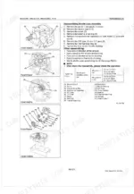 Kubota M8200DNB, M8200SDNB, M8200SDNBC transmission shuttle case assembly disassembly and torque specs table.
